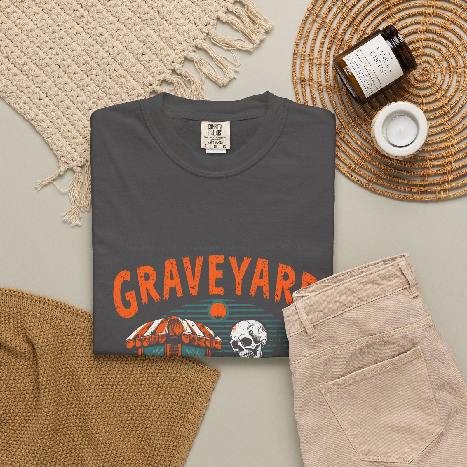 Graveyard Shift T-Shirt – Funny Skeleton Halloween Graphic Tee - Image 22