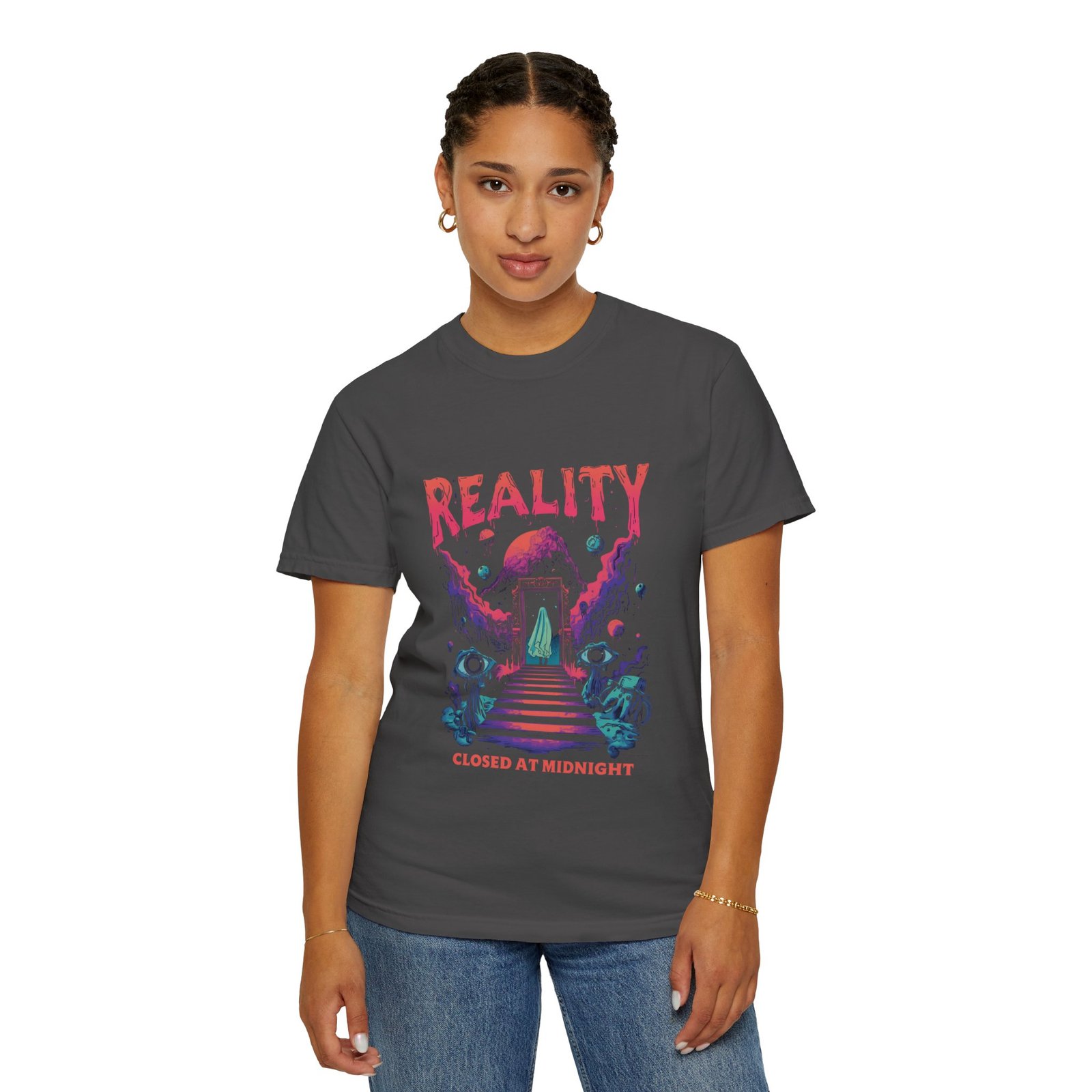 Reality Closed at Midnight T-Shirt – Psychedelic Ghost Halloween Tee - Image 21