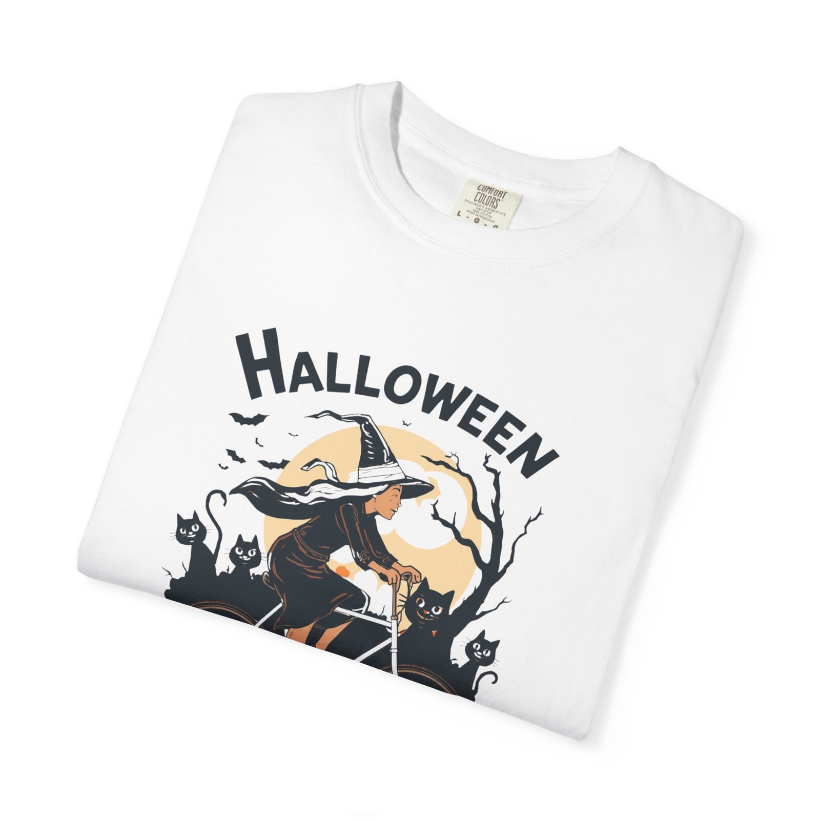 Halloween Witch Bike T-Shirt - Image 3