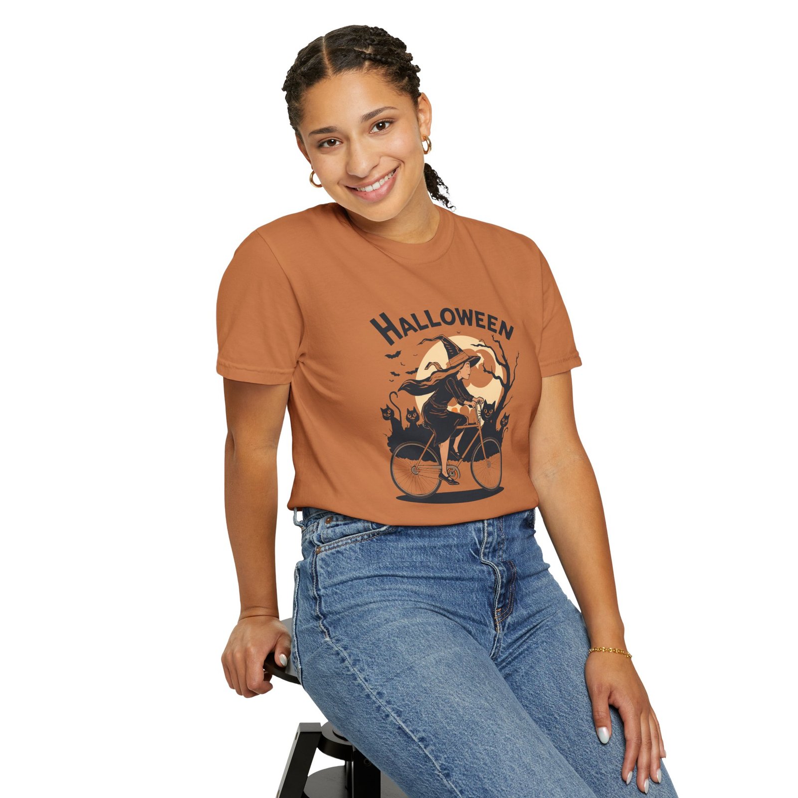 Halloween Witch Bike T-Shirt - Image 18