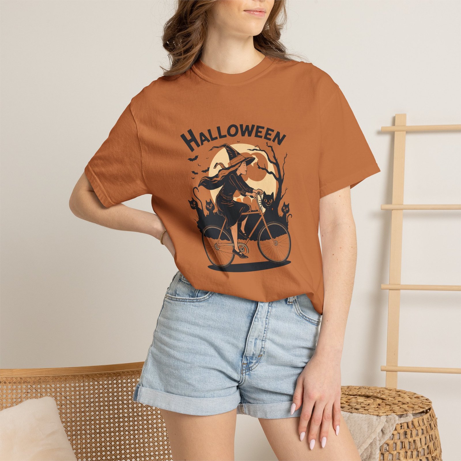 Halloween Witch Bike T-Shirt - Image 16