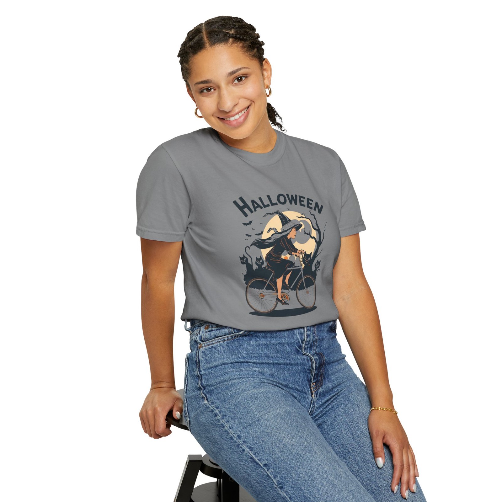 Halloween Witch Bike T-Shirt - Image 30