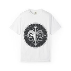 Mystic Ram Compass T-Shirt — Geometric Occult Graphic Tee