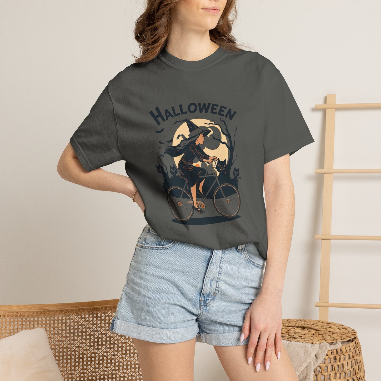 Halloween Witch Bike T-Shirt - Image 22