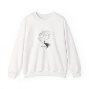 Crewneck Sweatshirt - Minimal Surfer Wave Sketch
