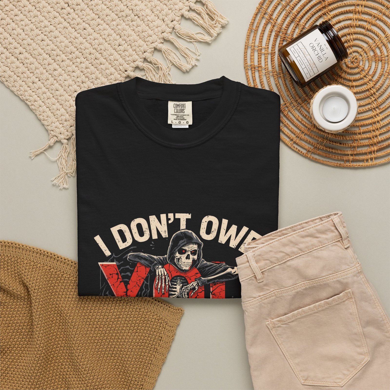 I Don't Owe You Access T-Shirt | Gothic Skeleton Tee - Image 4