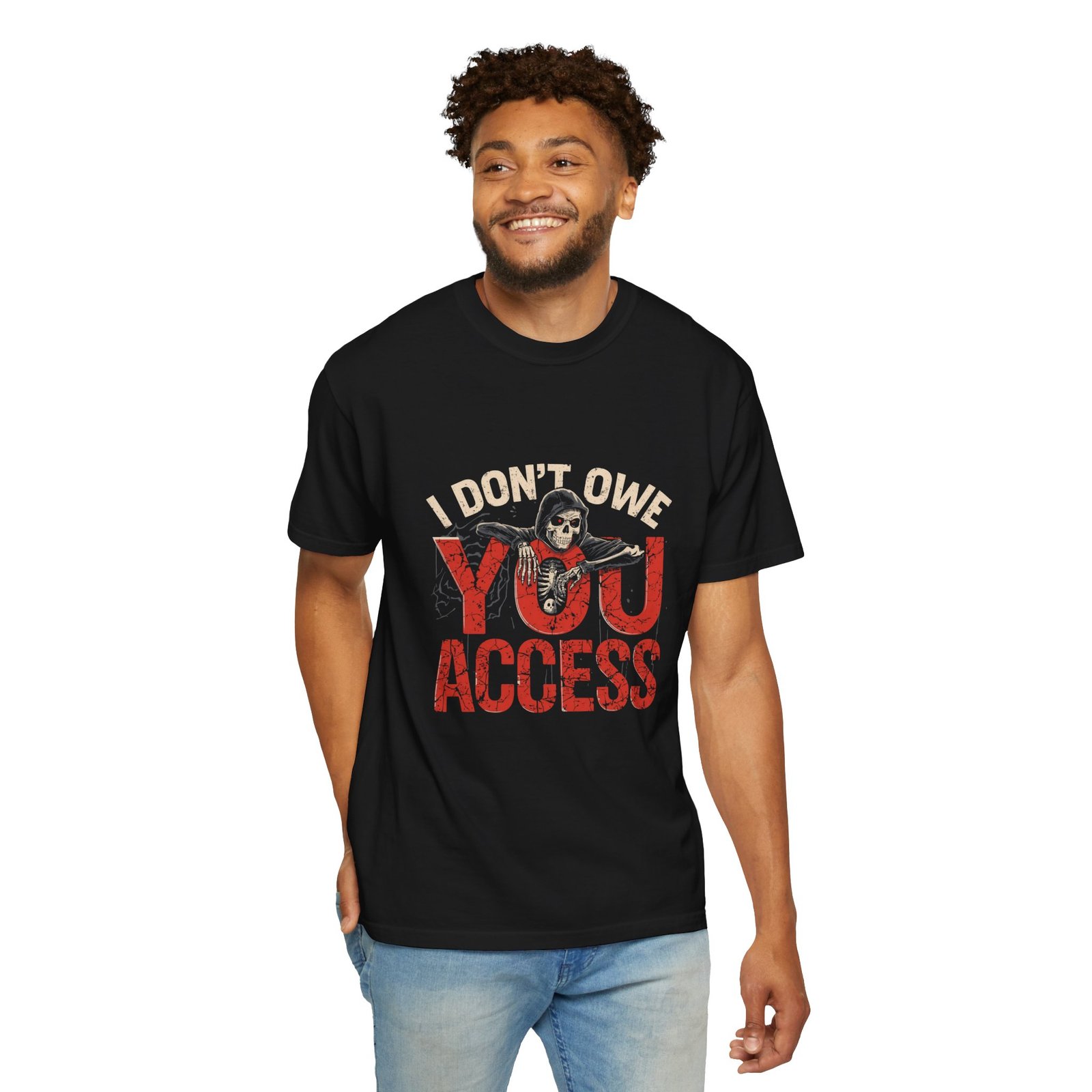 I Don't Owe You Access T-Shirt | Gothic Skeleton Tee - Image 8
